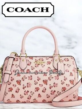 Coach Baby Blush Pink Rose Floral Print Rowan (FACTORY WRAPPED)